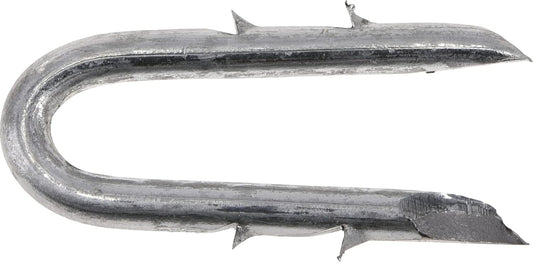 Double Barbed Fence Staples, #8 x 1-1/2in, 5lbs, Gray
