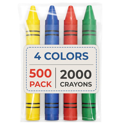 Rosmonde Crayons Bulk, 250 Sets of 4 Pack (1000 Count), Party Favor Crayons