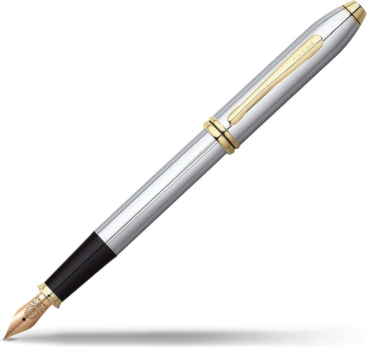 Cross Townsend Refillable Fountain Presented in a Luxury Gift Box - Medium Point, Black Ink, Medalist