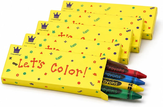 CrayonKing 200 Bulk Crayons, 50 Boxed Crayon Packs of 4