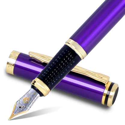 HERO 6177 Green Metal Fountain Pen, 0.5mm Smooth Iridium Fine Nib, Rotary Ink Converter Included, Fits 3.4mm Standard Ink Cartridges (Cartridges NOT Included), Writing Pen for Office & Journaling