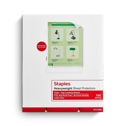 Staples Sheet Protectors, 8.5x11 Inch, Top-Loading, Clear, 200-Pack