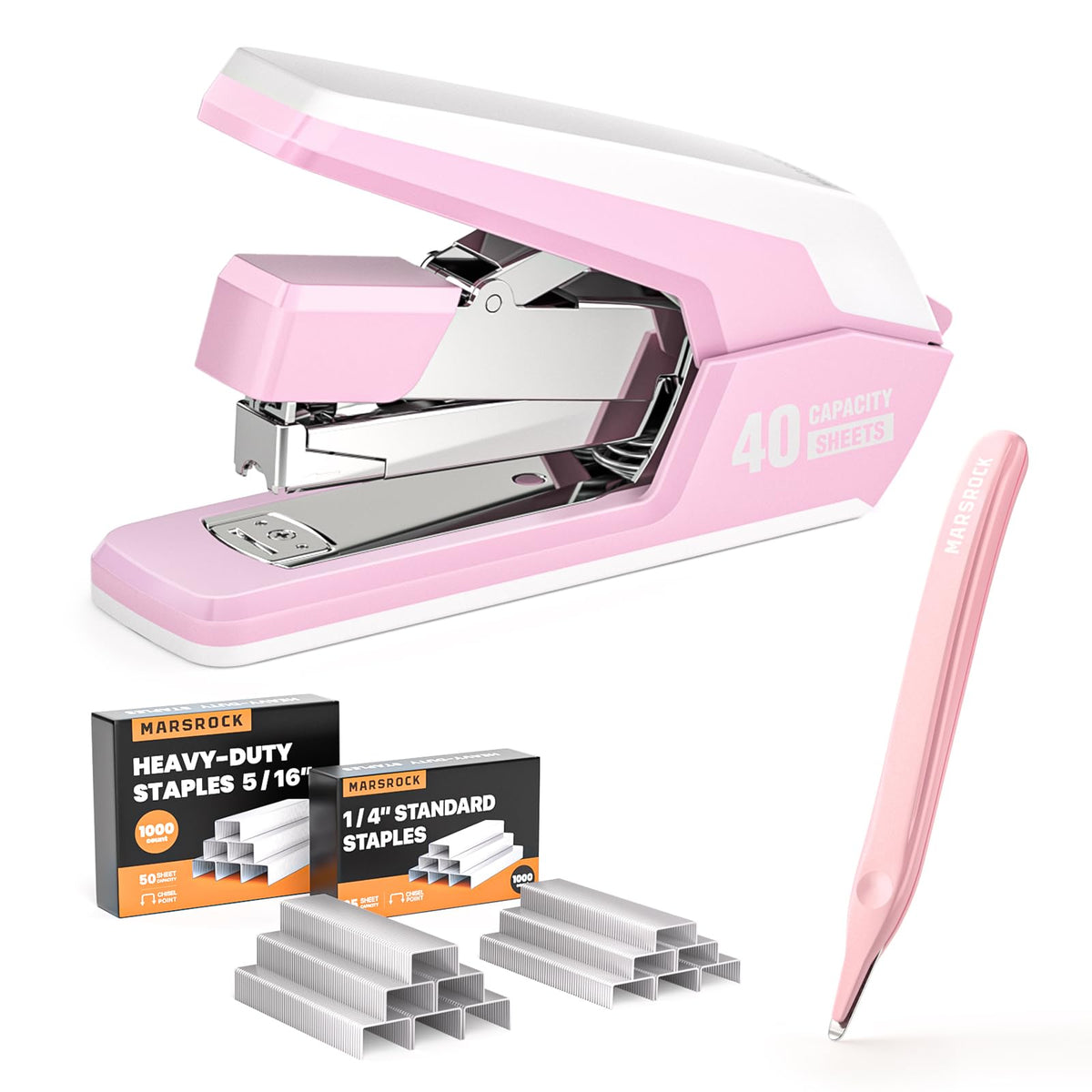 Marsrock Heavy Duty Stapler for Desk with 40-50 Sheet, 2000 Staples, Black