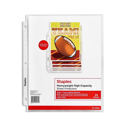 Staples Sheet Protectors, 8.5x11 Inch, Top-Loading, Clear, 200-Pack