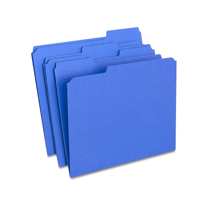Staples Reinforced Colored File Folders, Letter, 3-Tab, Red, 100/Bx