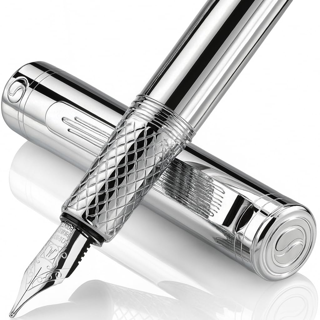 Scriveiner Gold Pocket Fountain Pen, Superb Luxury Pen Gift for Men & Women