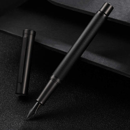 Hongdian Dark Blue Forest Fountain Pen Bent Nib Beautiful Tree Texture Excellent Metal Writing Pen