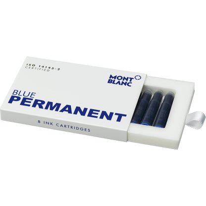 Montblanc Ink Cartridges Midnight Blue 105195 – Short International Standard Fountain Pen Refills in Blue-Black – 8 Pen Cartridges