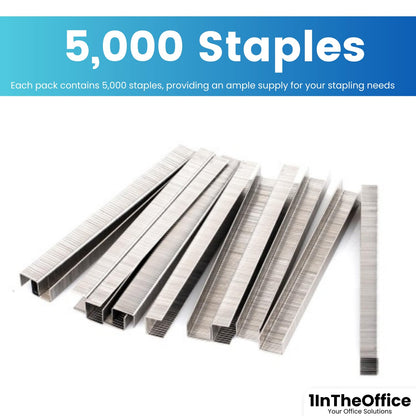 1InTheOffice Standard Staples - 1/4" Leg Length, 5,000 Staples/Pack, 5 Pack