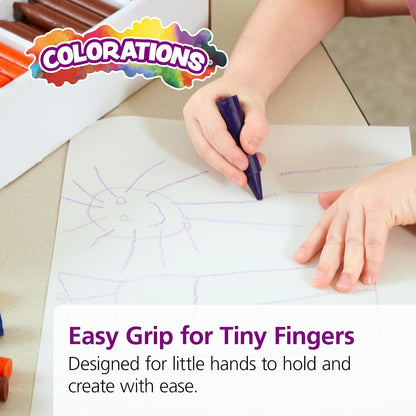 Colorations Chubby Crayons for Kids, 200 Count, 8 Colors