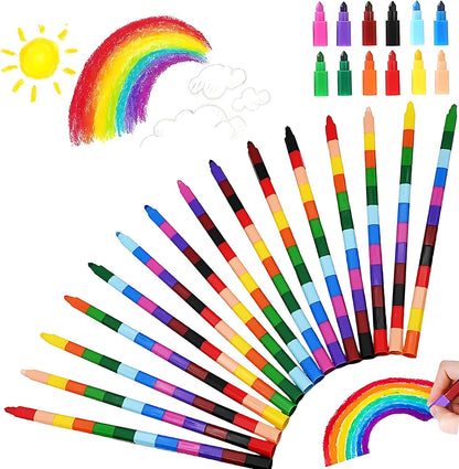 30 Pcs Stackable Crayons, Stacking Crayon Bulk for Kids,Party Favors (30)