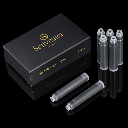 20 Black International Standard Ink Cartridges by Scriveiner