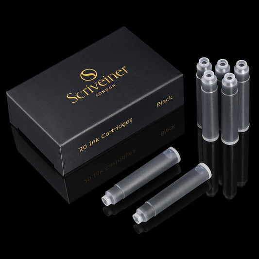20 Black International Standard Ink Cartridges by Scriveiner
