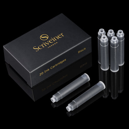 20 Black International Standard Ink Cartridges by Scriveiner