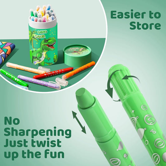 DreamCandy 24PCS Twistable Crayons for Toddlers Kids, Washable Gel Crayons