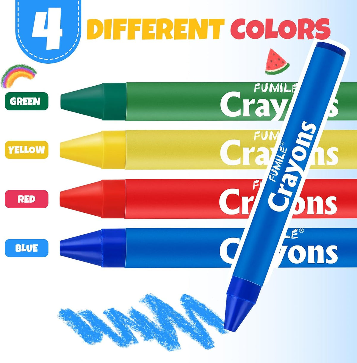 FUMILE 1600 Count Crayon (400 Sets of 4 Colors), Crayons Bulk Individual Packs, Non-Toxic Mini crayons for Kids Party Favors, Restaurants, School Supplies, Travel and More Events