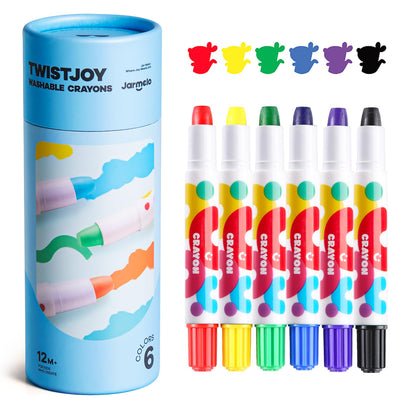 Jar Melo Jumbo Crayons for Toddlers, 24 Colors TwistJoy Washable Crayon