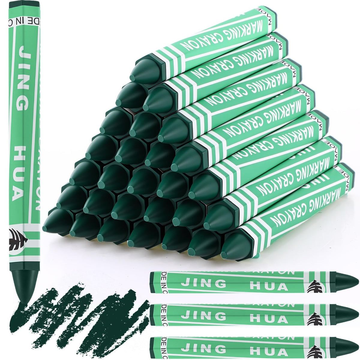 MotiMind 60 Pcs Industrial Lumber Crayons Bulk Wax Tire Marker Construction Marker for Craft Detailed Marking on Lumber Metal Carton Ceramics Concrete Glass Plastic 4.45" x 0.43" (Red)
