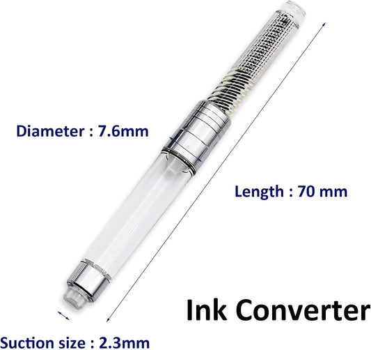 LACHIEVA LUX - International Size Fountain Pen Ink Converter- 6 PACK (Clear)