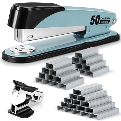 Deli Stapler Heavy Duty, 2000 Staples and Staple Remover, Black