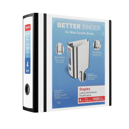 Staples Better Binder, 3 Inch D-Ring, Blue, Reinforced Rubber Spine