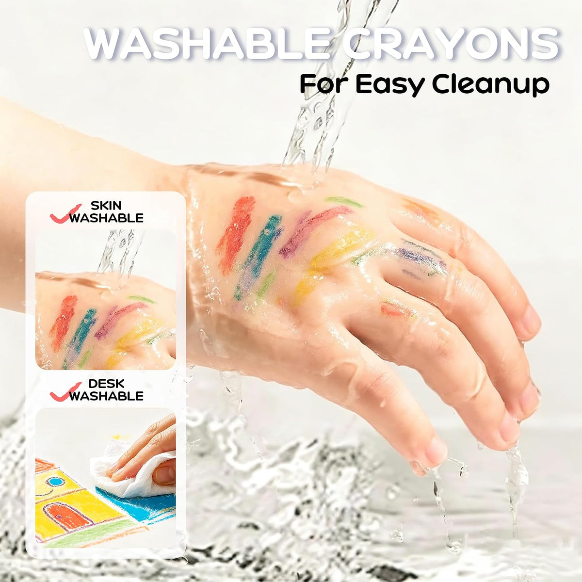 NUSTAR 36 Colors Jumbo Twistable Crayons for Toddlers 1-3, Silky, Washable
