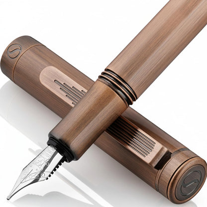 Scriveiner Gold Pocket Fountain Pen, Superb Luxury Pen Gift for Men & Women