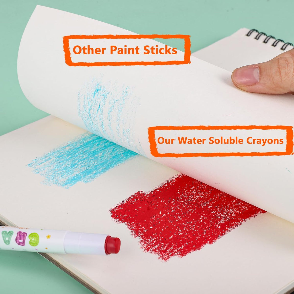 Prudiut 48 Twistable Silky Crayons, Washable, Easy Grip, Gel Crayons