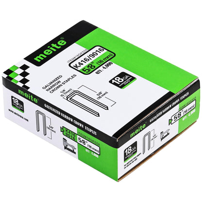 meite 18 Gauge 1/4-Inch Narrow Crown Staples, 3/4-Inch Length Heavy Duty Galvanized Upholstery Staples for Electric or Pneumatic Narrow Crown Staple Guns (4,000 PCS)