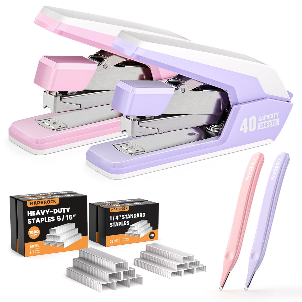 Marsrock Heavy Duty Stapler for Desk with 40-50 Sheet, 2000 Staples, Black