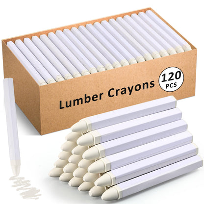 MotiMind 60 Pcs Industrial Lumber Crayons Bulk Wax Tire Marker Construction Marker for Craft Detailed Marking on Lumber Metal Carton Ceramics Concrete Glass Plastic 4.45" x 0.43" (Red)