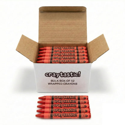 Craytastic! Bulk Wrapped Crayons Box of 52 (Black) for Crafting, Parties, Kids - Paper Wrapped - Safety Tested Compliant with ASTM D-4236