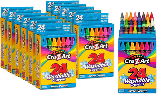 Cra-Z-Art Bulk Crayons, 12 Packs of 24 Count Washable Crayons, School Supplies, Classroom Supplies, Teacher Bulk Pack