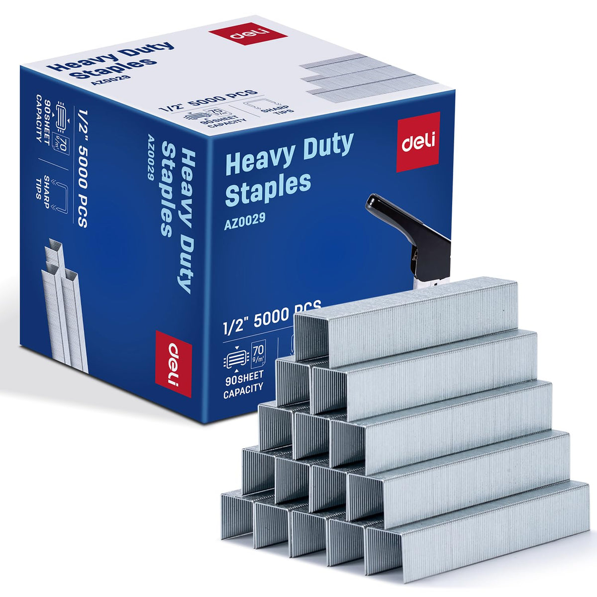Deli Staples, 50000 Staples, 1/4'' Length, 210/Strip, 10 Boxes of 5000 Each