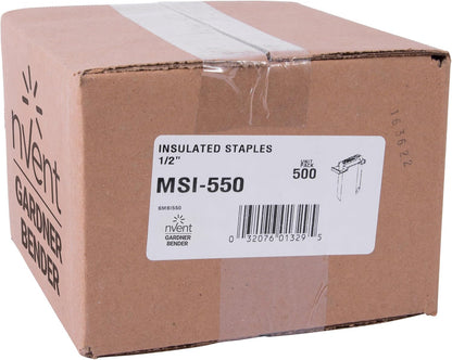 Gardner Bender MSI-550 Polyethylene Insulated Metal Staple, ½ Inch., 14/2 & 12/2 (NM) Non-Metalic Cable, 500 Pk., Blue