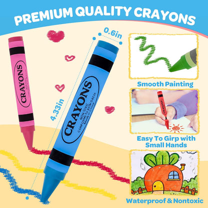 16 Colors Jumbo Crayons for Toddlers Kids Coloring & Arts Supplies