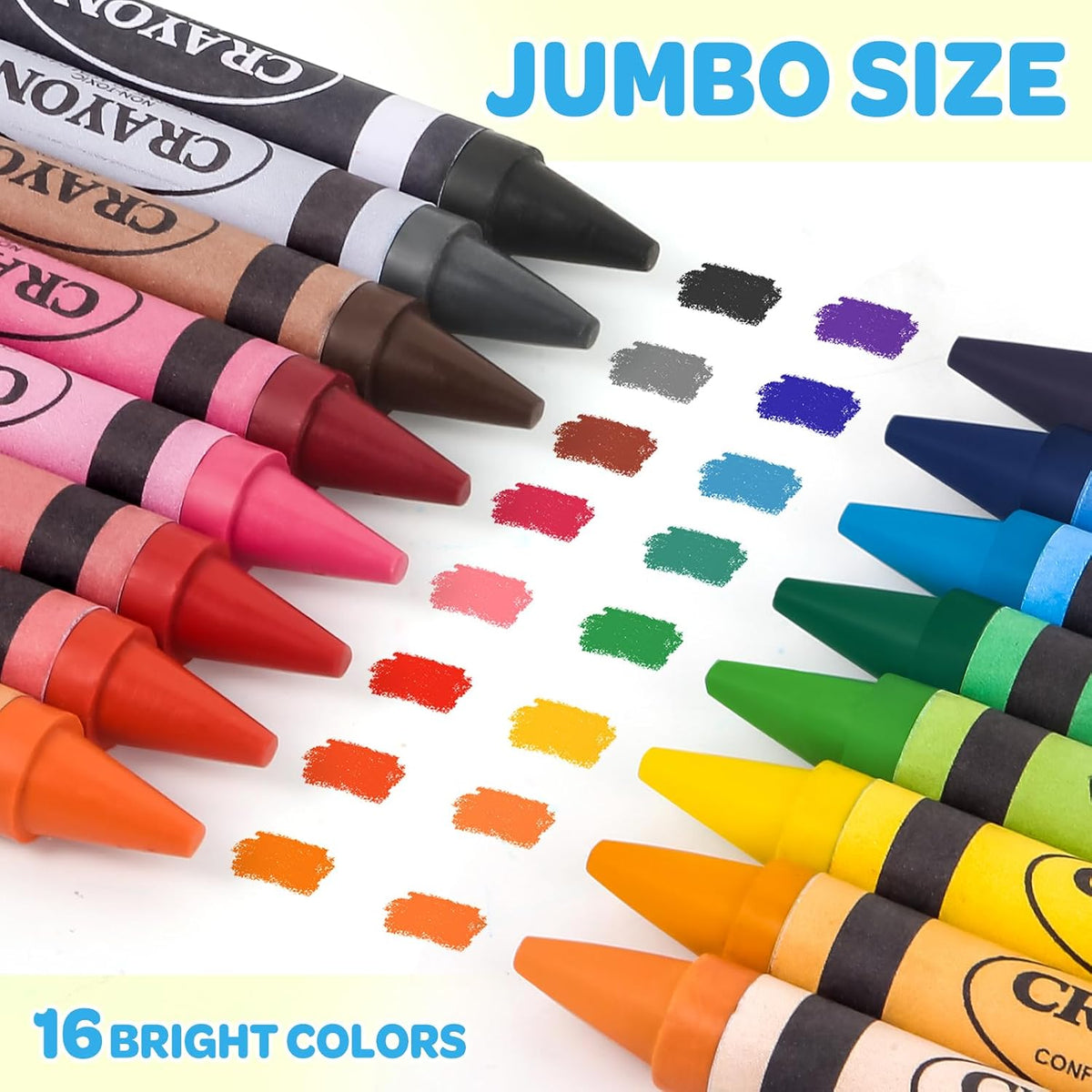 16 Colors Jumbo Crayons for Toddlers Kids Coloring & Arts Supplies