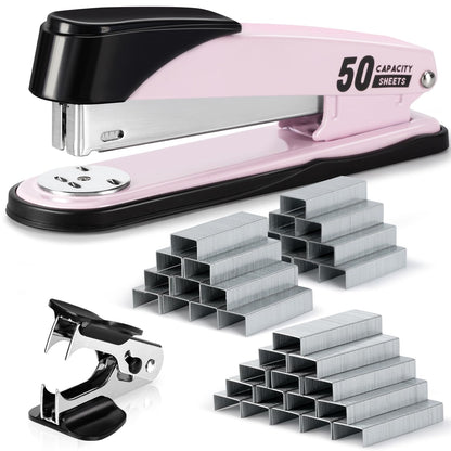 Deli Stapler Heavy Duty, 2000 Staples and Staple Remover, Black