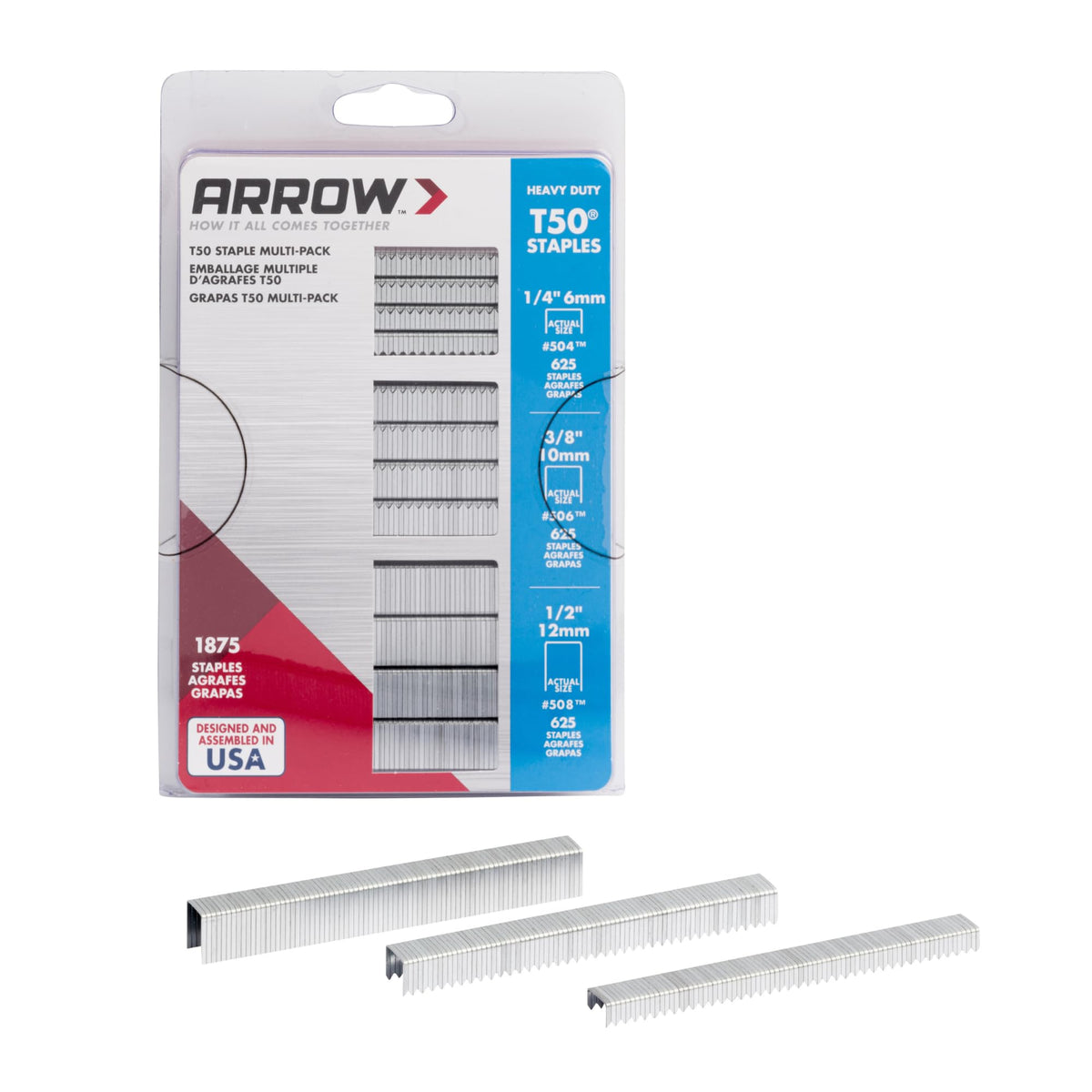 Arrow Fastener 506IP Heavy Duty T50 Staples for Upholstery, Construction, Furniture, Crafts, 3/8-Inch Leg Length, 3/8-Inch Crown Size, 5000 Pieces ( Pack of 1)