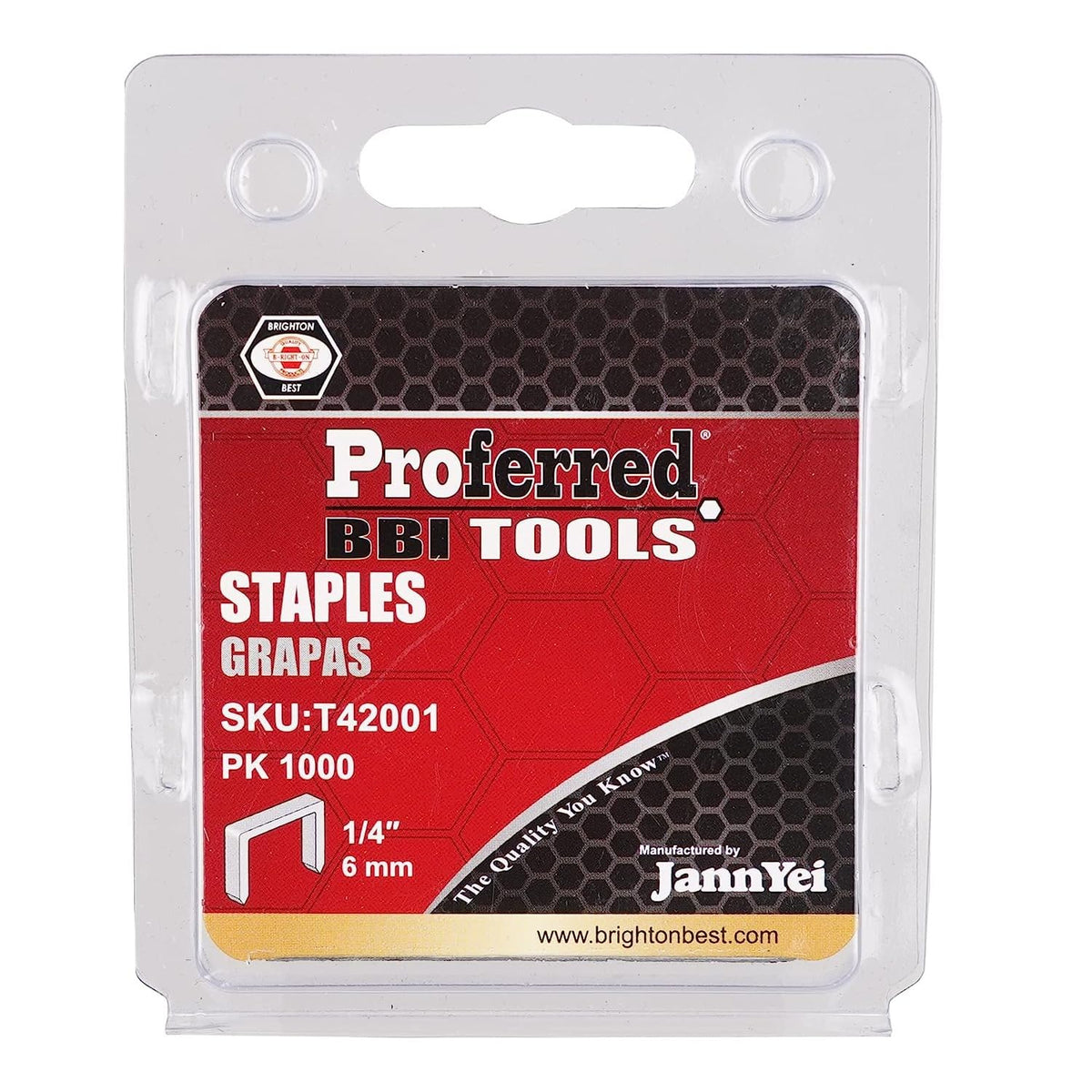 T42002 Staples, 1.2 mm Thick x 10.6 mm Wide, 5/16" (8 mm) Height