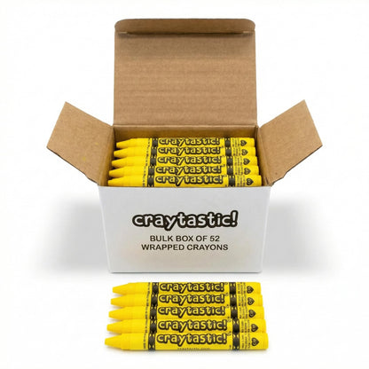 Craytastic! Bulk Wrapped Crayons Box of 52 (Black) for Crafting, Parties, Kids - Paper Wrapped - Safety Tested Compliant with ASTM D-4236