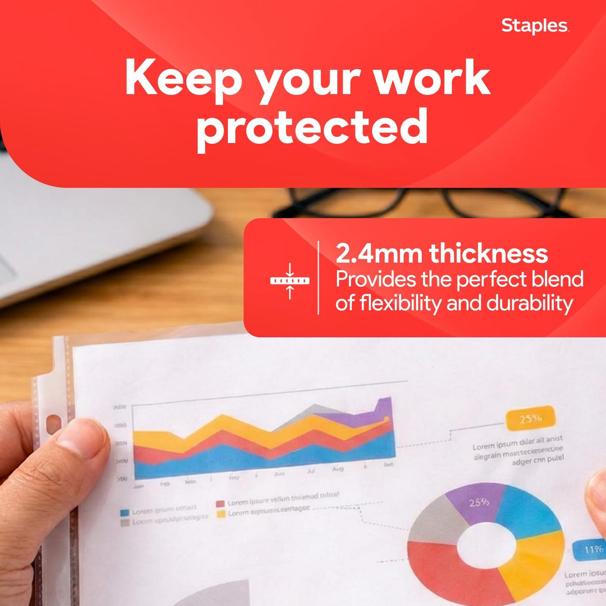 Staples Sheet Protectors, 8.5x11 Inch, Top-Loading, Clear, 200-Pack
