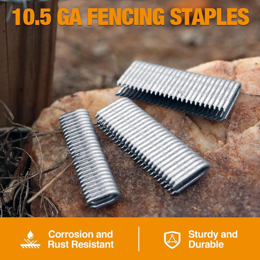 Freeman 10.5-Gauge Fencing Staples | 7/8" | Glue Collated | Galvanized Steel | 1500 Count | Indoor and Outdoor | Livestock Fences, Pet Enclosures, Trellising, Deer Prevention, and Farming | FS105G78