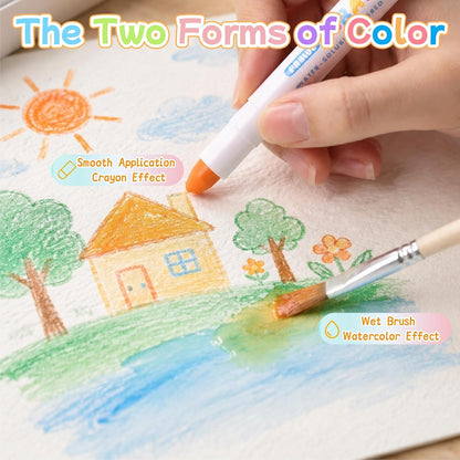 36 Colors Silky Twistable Crayons, Gel Washable Crayons for Beginner