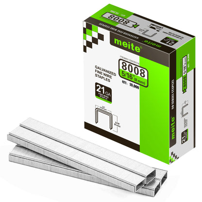 meite 21GA Galvanized Upholstery Staples, 1/2" Crown, 1/2" Leg, 10,000 PCS