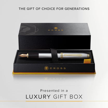 Cross Townsend Refillable Fountain Presented in a Luxury Gift Box - Medium Point, Black Ink, Medalist