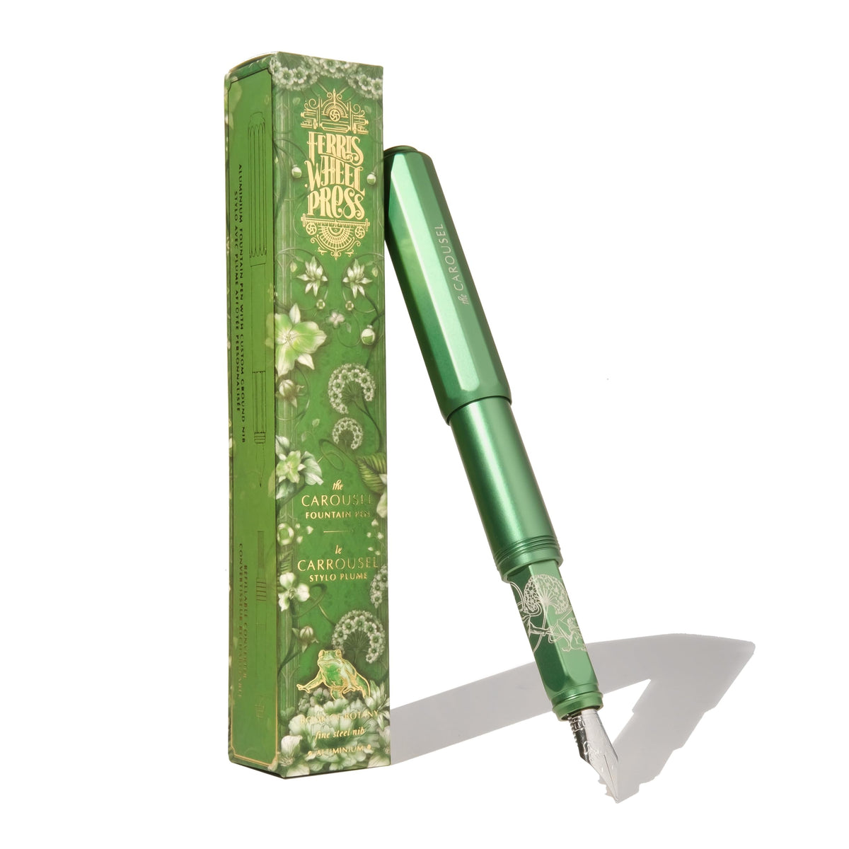 Ferris Wheel Press | Aluminum Carousel Fountain Pen | Little Miss Jubilee | Aircraft grade aluminum body | Threaded cap with air seal system | Dark Pink | Fine