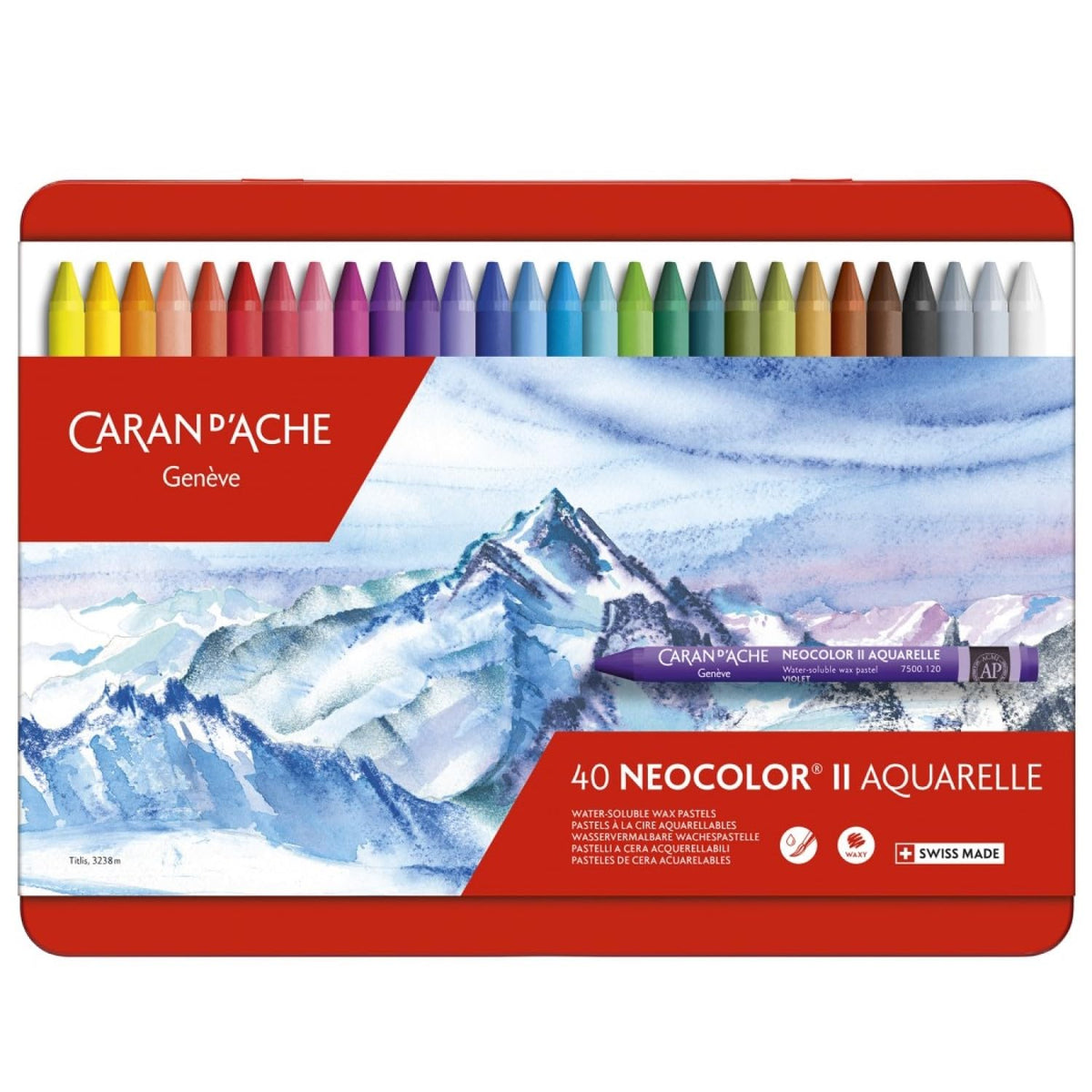 Caran d'Ache Classic Neocolor II Aquarelle, 15 Colors