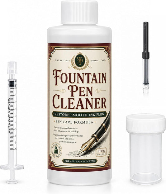 Fountain Pen Cleaner - Safe Flush, Non-Corrosive, Restores Flow