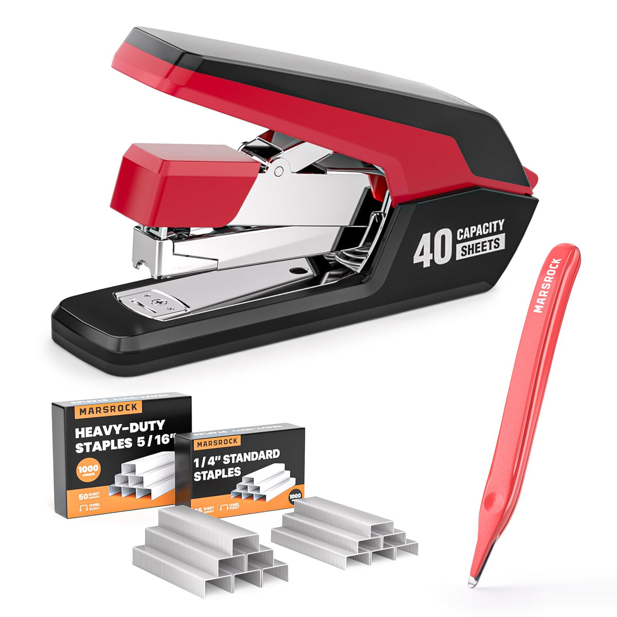 Marsrock Heavy Duty Stapler for Desk with 40-50 Sheet, 2000 Staples, Black